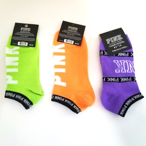 VICTORIA'S SECRET PINK ANKLE SOX - Picture 1 of 4